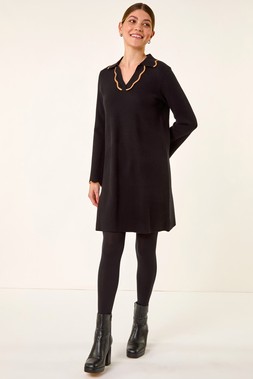Roman Scalloped Edge Knit Dress