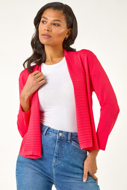 Roman Red Ribbed Detail Shrug
