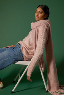 Roman Light Pink Mosaic Print Fluffy Jumper