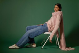 Roman Light Pink Mosaic Print Fluffy Jumper