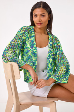 Roman Denim Blue Spacedye Knit Cardigan