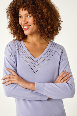 Roman Border Hotfix V neck Jumper