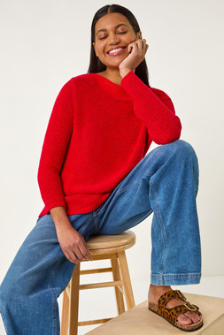 Roman Textured Tape Yarn Knit Jumper