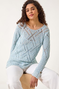Roman Blue Diamond Textured Jumper