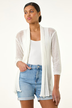 Roman Ivory Back detail Longline Cardigan
