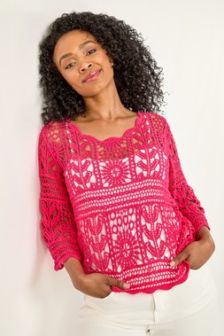 Roman Petite Cerise Crochet Tunic Top