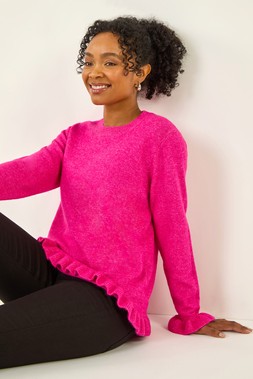 Roman Petite Pink Flute Hem Knit Jumper