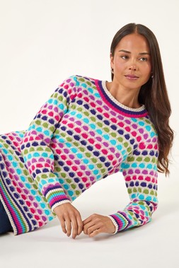 Roman Petite Multi Abstract Knitted Jumper