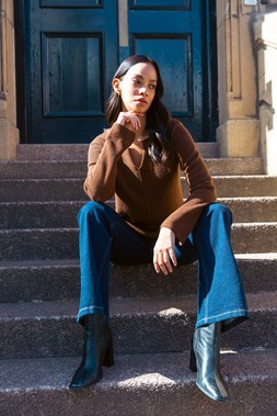 Roman Chocolate Dusk Waffle Knit Jumper