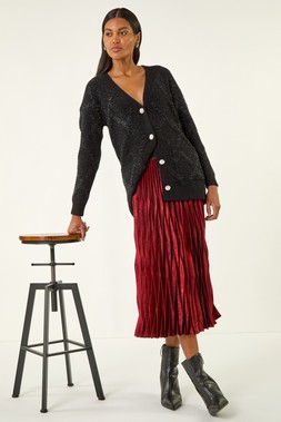 Roman Foil Pleated Skirt