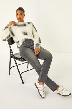 Roman Charcoal Slim Leg Stretch Mom Jeans