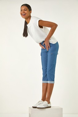 Roman Turn Up Stretch Cargo Trousers