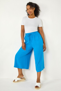 Roman Petite Blue Elasticated Waist Culotte