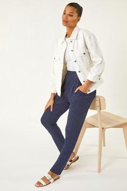 Roman Spot Print Harem Trouser
