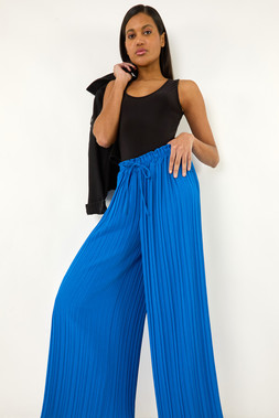 Roman Royal Blue Pleat wide leg Culotte
