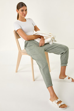Roman Seam Detail Cropped Stretch Trouser