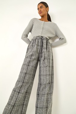Roman Belted Check Culotte Trousers