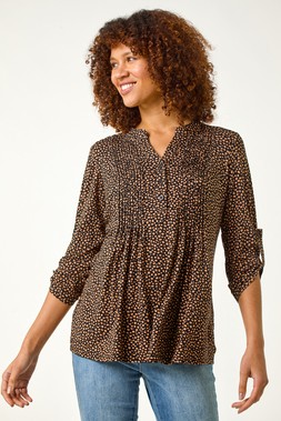 Roman Black All Over Spot Pintuck Shirt