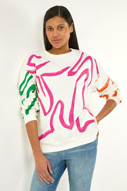 Roman Abstract Print Stretch Sweatshirt