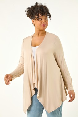 Roman Curve Natural Waterfall Longline Cardigan