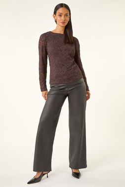 Chocolate Dusk Baroque Lace Top