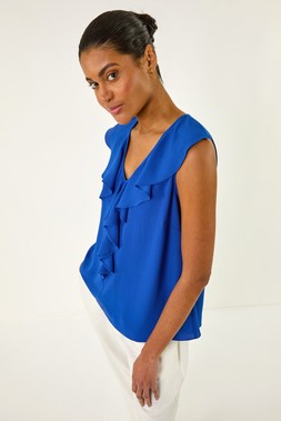 Roman Ruffle V-Neck Vest Top