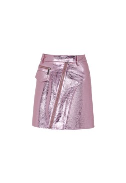 TK Maxx-Women-Gold Label-pink leather skirt &pound;99.99 (RRP &pound;XX)