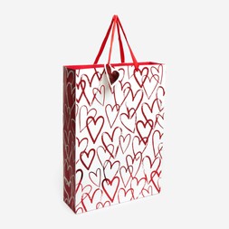 Tk Maxx Red Sketchy Hearts Gift Bag £1.99 Rrp £2.99