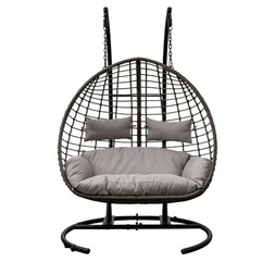 Marisol Hanging 2 Seater Garden Chair, Grey