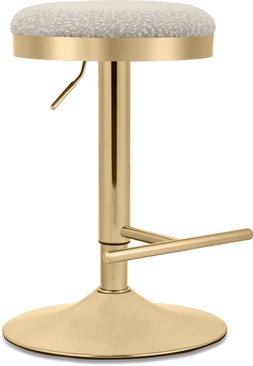 Romy Adjustable Stool, Speckled Stone Sustainable Boucle
