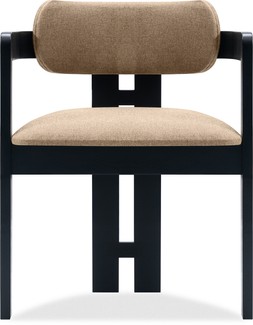 Hallie Carver Dining Chair, Latte Sustainable Fabric