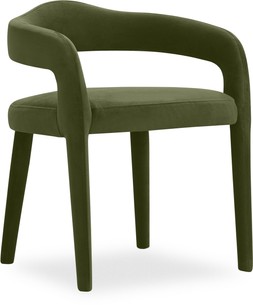 Ophelia Carver Dining Chair, Olive Green Sustainable Velvet
