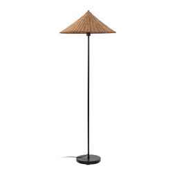 Francia Floor Lamp, Rattan & Black