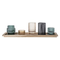 Tenby 5 Piece Candle Holder & Vase Set, Green