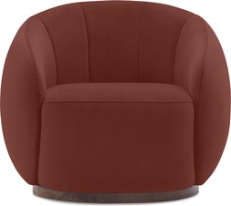 Emile Swivel Armchair, Rust Sustainable Velvet