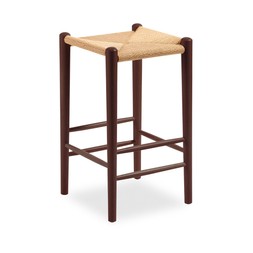 Ida Kitchen Stool, Natural Weave & Walnut