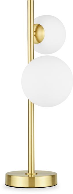 Margot Globe Table Lamp, White Opal & Brass