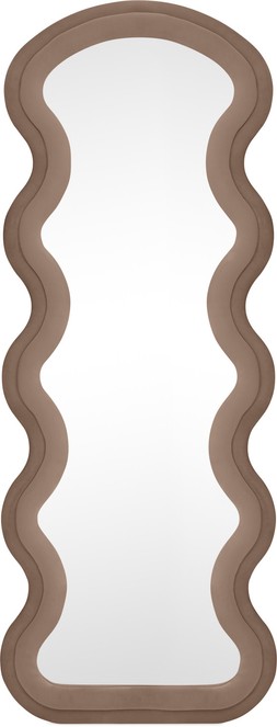 Senna Wavy Full Length Mirror, Taupe Velvet
