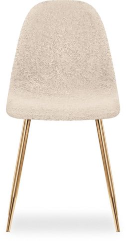 Rayner Dining Chair, Ivory White Boucle & Brass