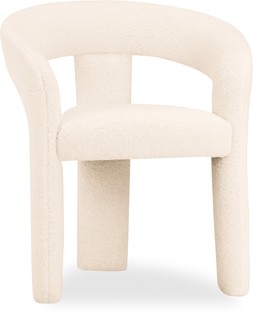 Bellamy Dining Chair, Ivory White Boucle