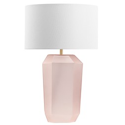 Clarence Table Lamp, Pink Glass