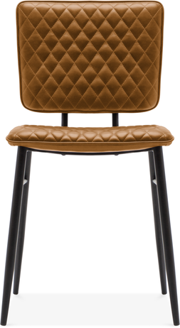 Elgin Quilted Metal Dining Chair, Tan