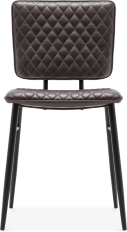 Elgin Quilted Metal Dining Chair, Dark Grey