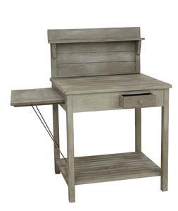 Grey Wooden Table and Shelf
