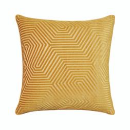 Yellow Velvet Patterned Cushion &pound;19.99