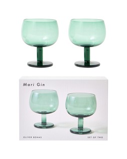 Mari Green Gin Glasses Set of Two