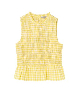 Yellow Gingham Smock Bodice Top