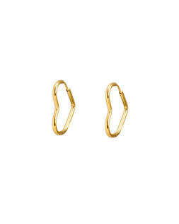 Danica Gold Tone Waterproof Heart Motif Hoop Earrings