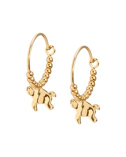 Yasmin Turtle Charm Wire Hoop Earrings