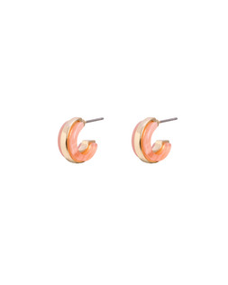 Emilia Pink & Gold Resin Hoop Earrings